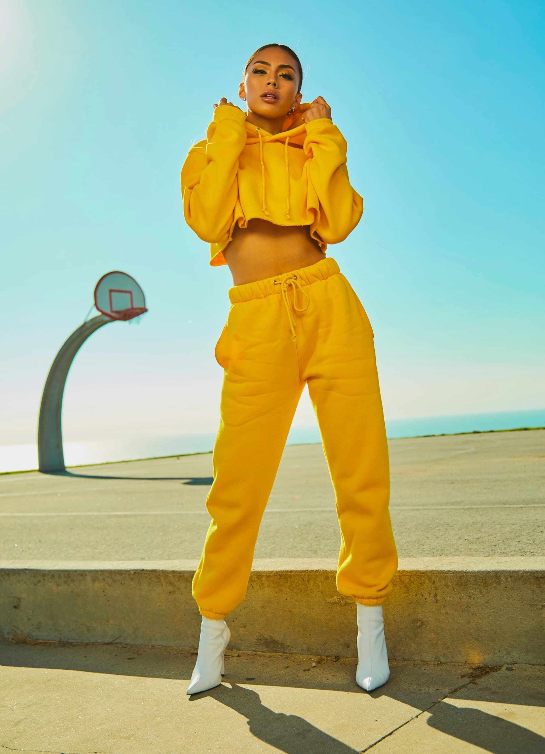 Sunshine Crop Hoodie Set